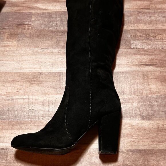 Metaphor Womens Black Suede Camile Knee High Fashion Boots Size 8M Heeled - Picture 6 of 14